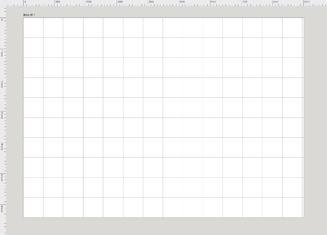 A square grid of evenly spaced horizontal and vertical lines on a board in Scissor.