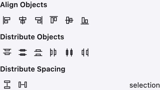 The Align panel with rows of align, distribute and spacing buttons.
