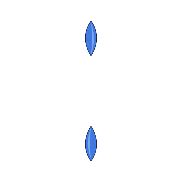 A single blue petal repeated around a centre by a radial repeat, filling in to a twelve-petal flower as the count rises.